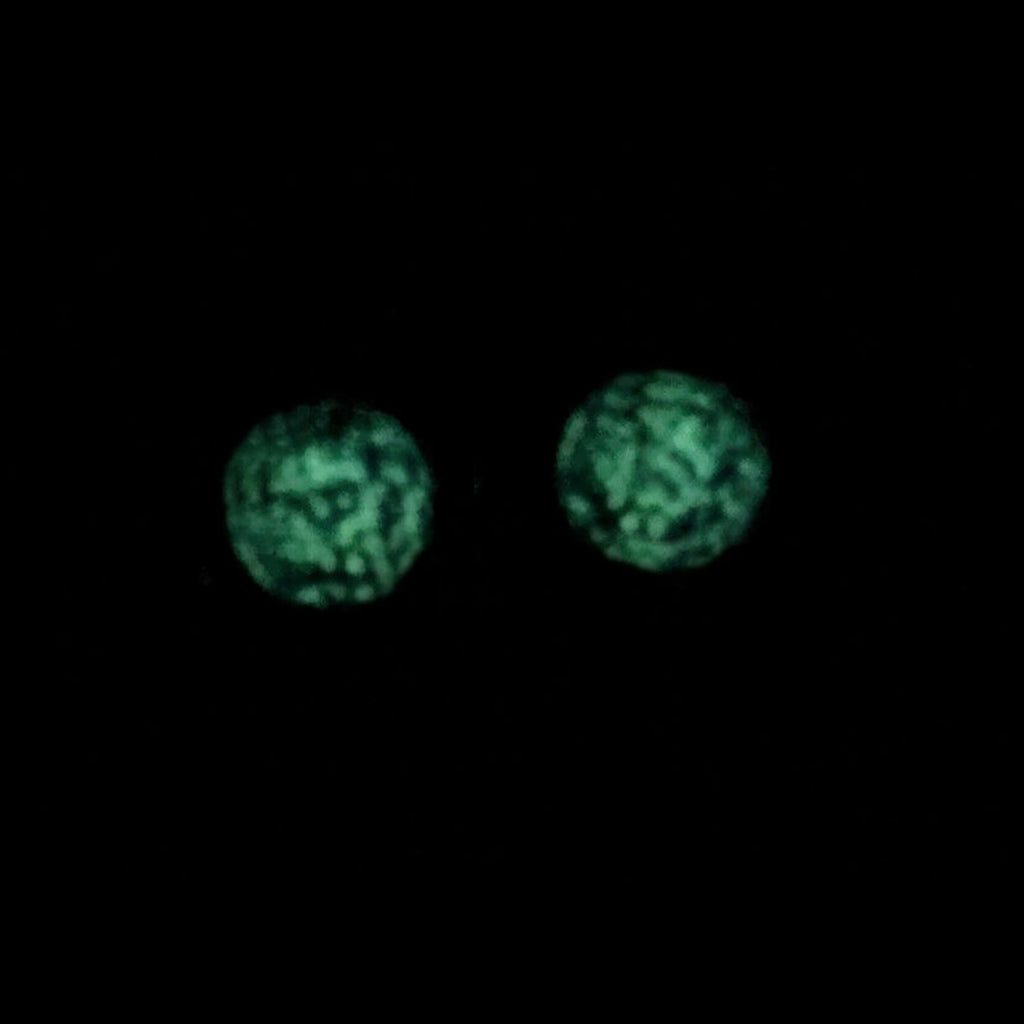 Miyako Blue Phosphorescent Okinawa 6mm Firefly glass Stud piercings