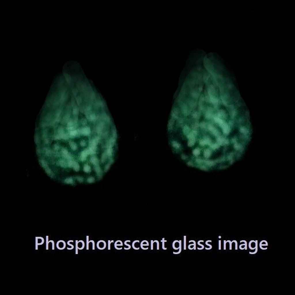 Phosphorescent Kerama Okinawa Firefly glass Mini-Teardrop Necklace Silver