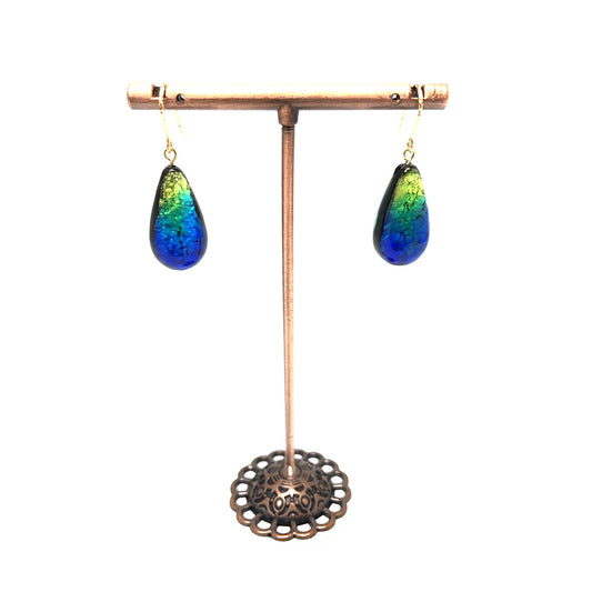 Phosphorescent Kerama Okinawa Firefly glass Teadrop Premium Earring