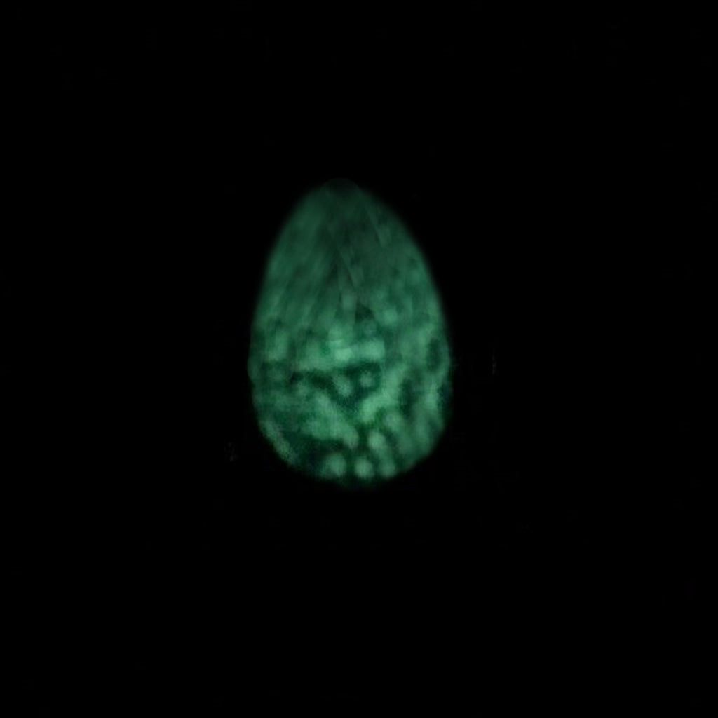 Phosphorescent Kerama Okinawa Firefly glass Mini-Teardrop Necklace Gold