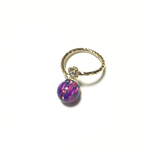 Pinky ring using purple Kyoto opal