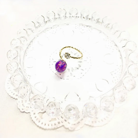 Pinky ring using purple Kyoto opal