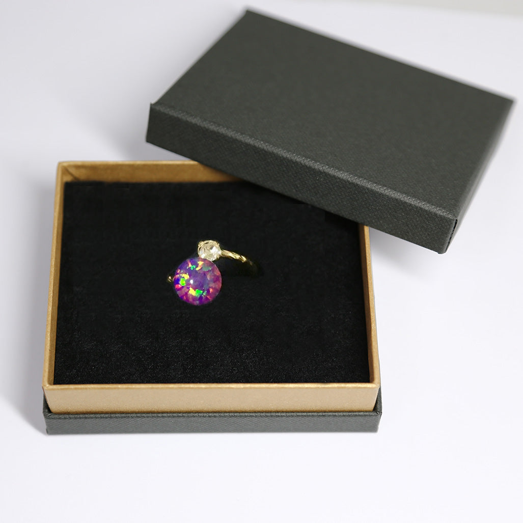 Pinky ring using purple Kyoto opal