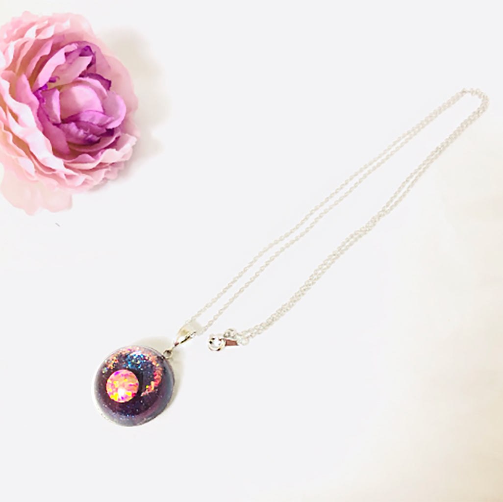 Red mars planet necklace