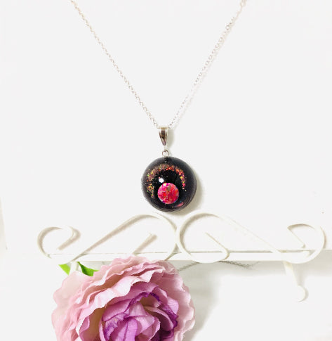 Red mars planet necklace