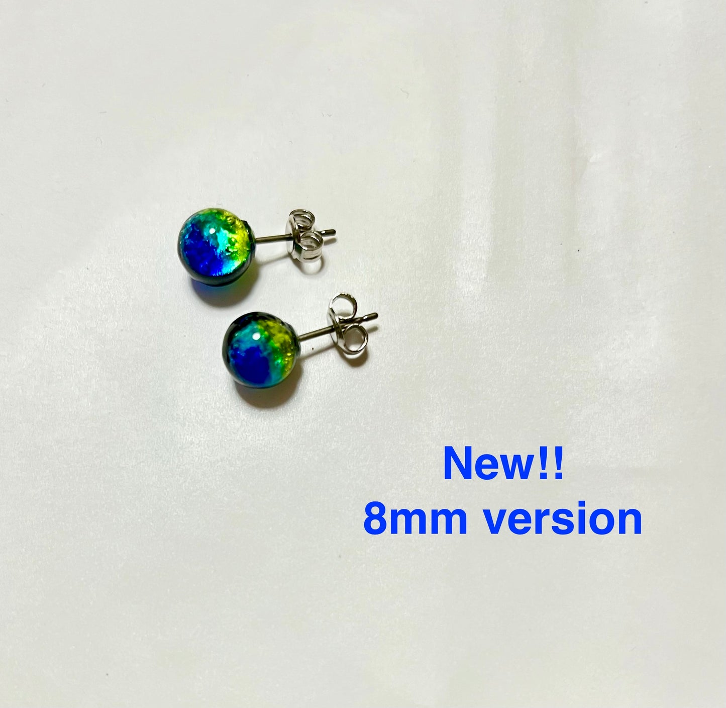 Kerama Blue Phosphorescent Okinawa 6mm Firefly glass Stud piercings
