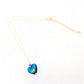 Phosphorescent Kerama Okinawa Firefly glass Heart Gold Premium Necklace