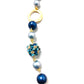 Light Necklace Cotton ball pearls, beads 28 inch /26 g Navy Blue