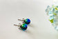 Kerama Blue Phosphorescent Okinawa 6mm Firefly glass Stud piercings